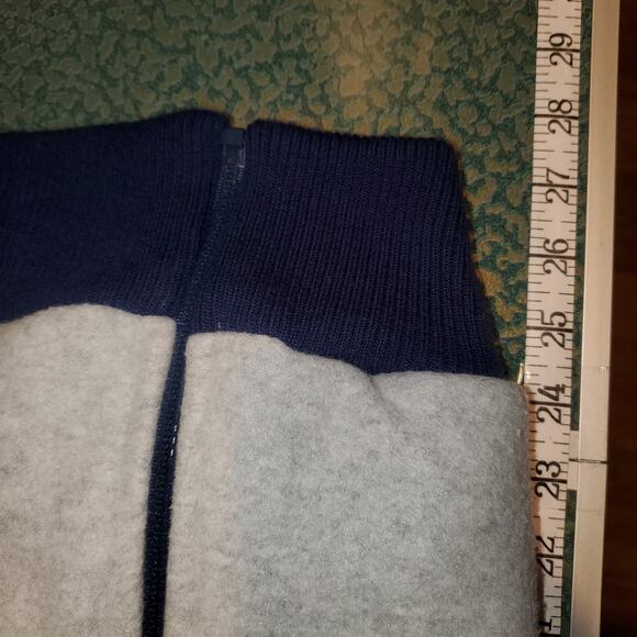 Vintage The Sports Scene Fleece Vest Zip Up Gray Blue Trim Size L - Picture 7 of 8